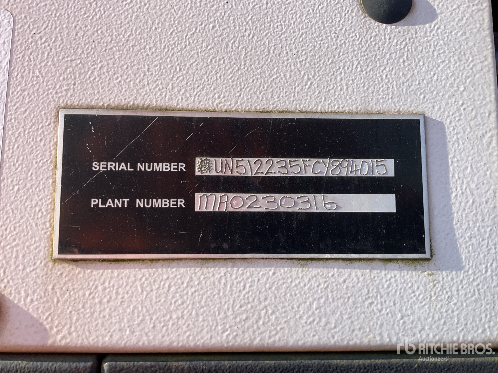 General Appearance with Serial Number / VIN