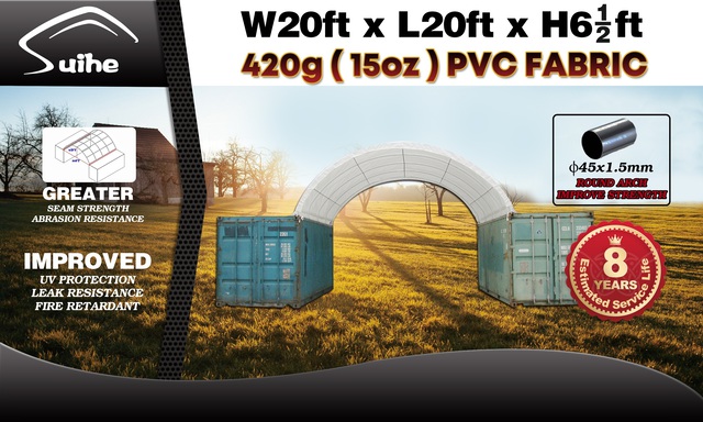 2026 Suihe C2020-420gPVC 20 ft x 20 ft x 6.5 ft Container Shelter (Unused)