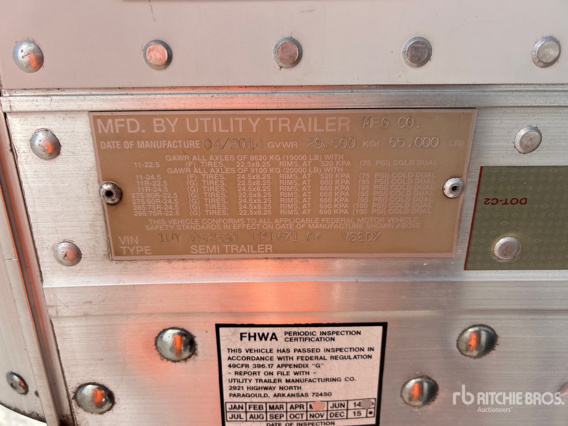 General Appearance with N.º de serie/VIN