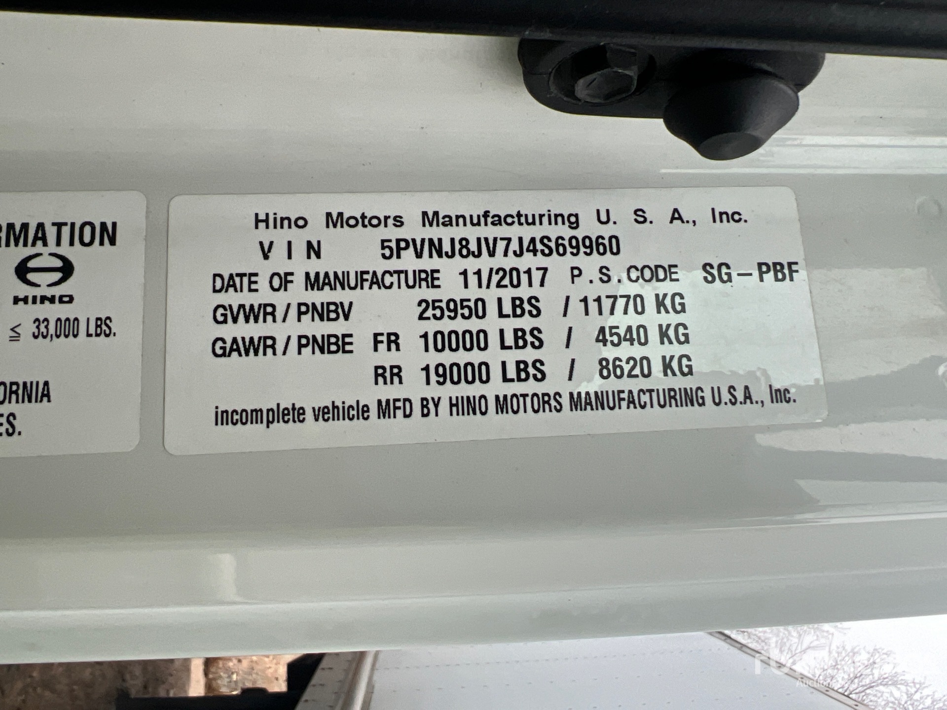 General Appearance with N.º de serie/VIN