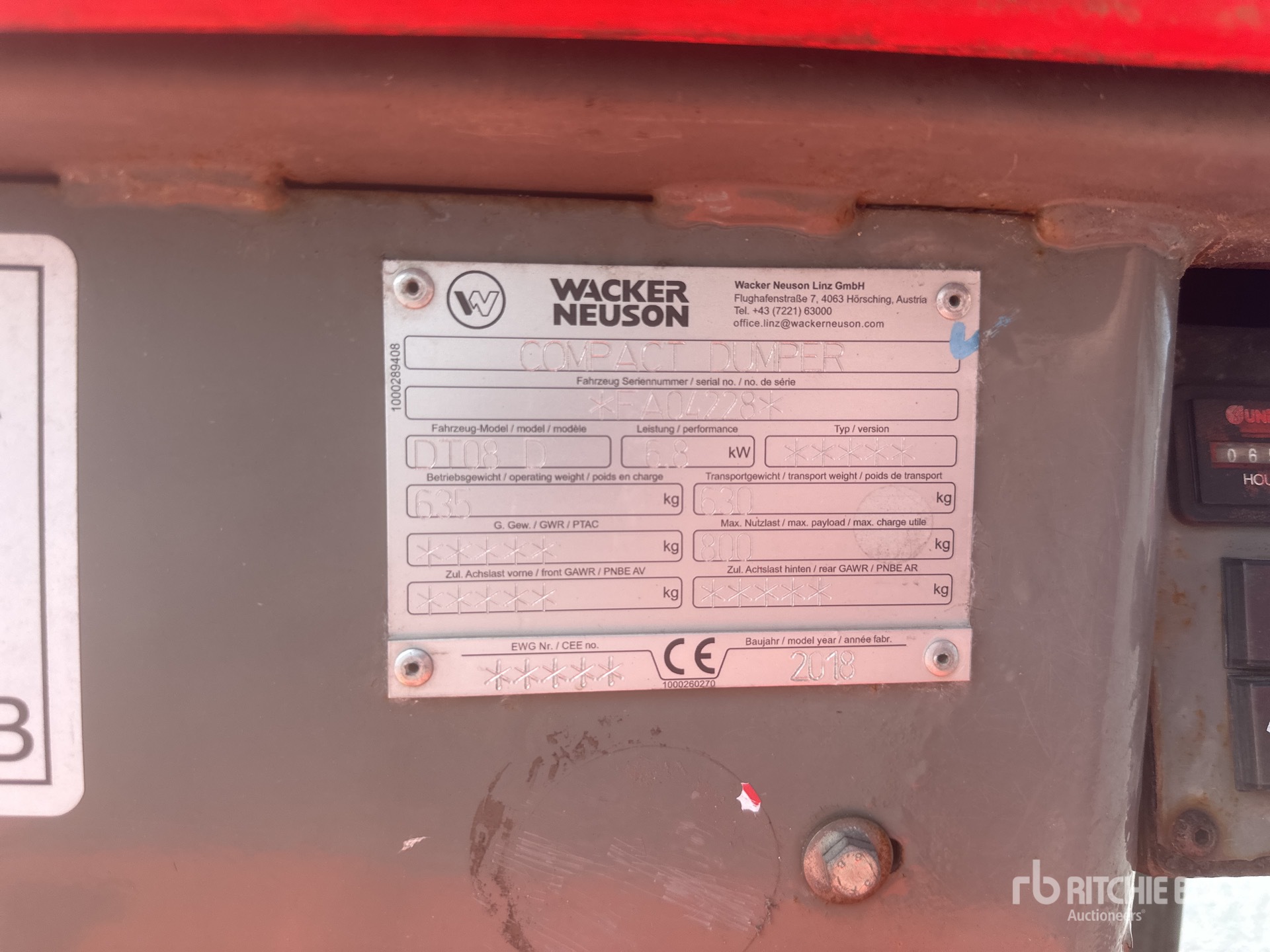 General Appearance with Numer seryjny/numer identyfikacyjny pojazdu