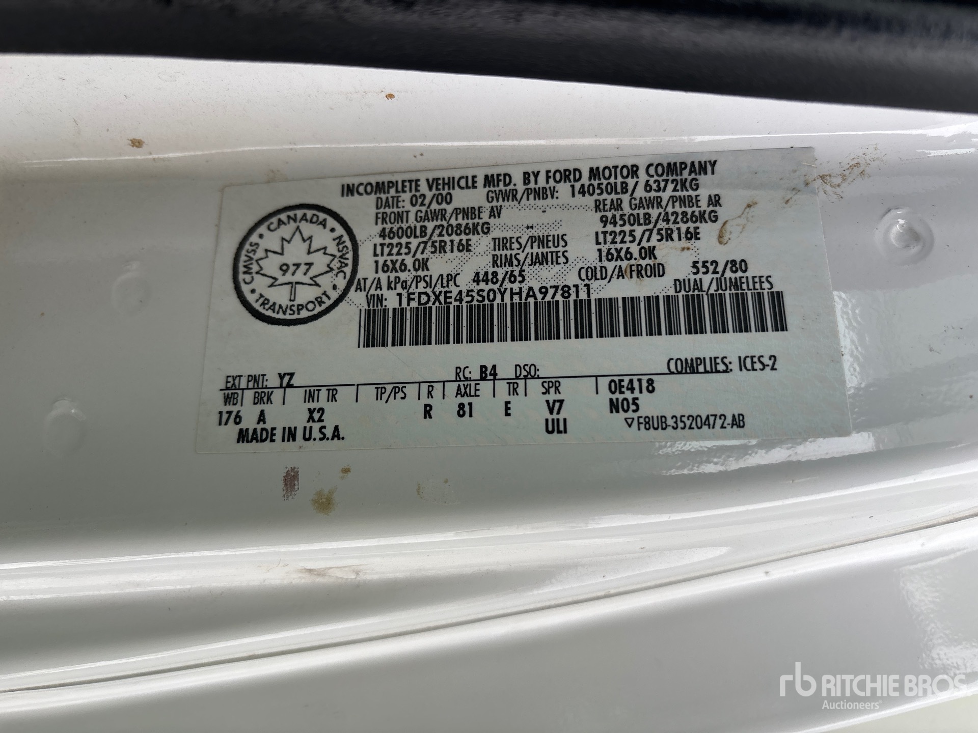 General Appearance with Serial Number / VIN