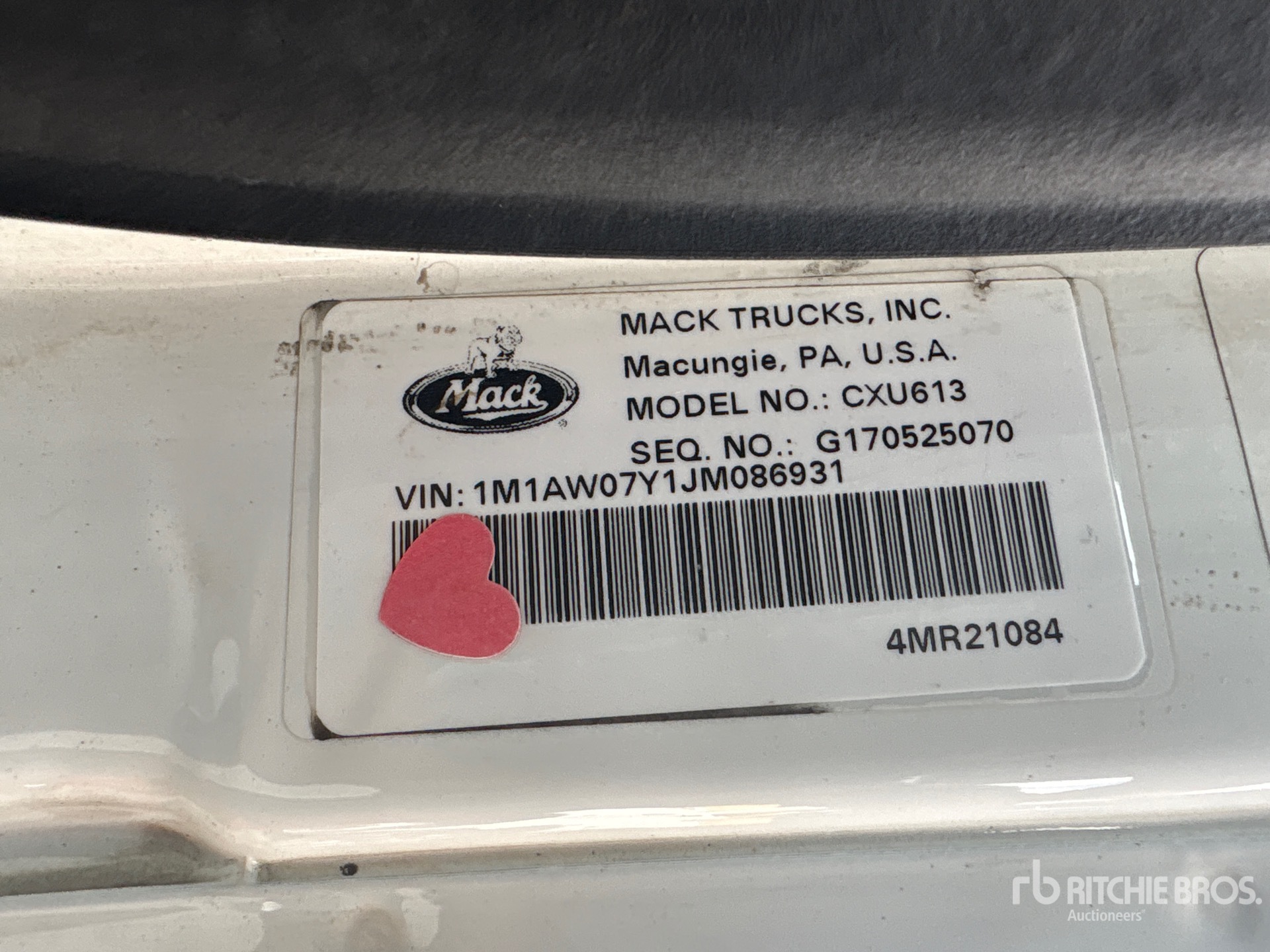 General Appearance with N.º de serie/VIN