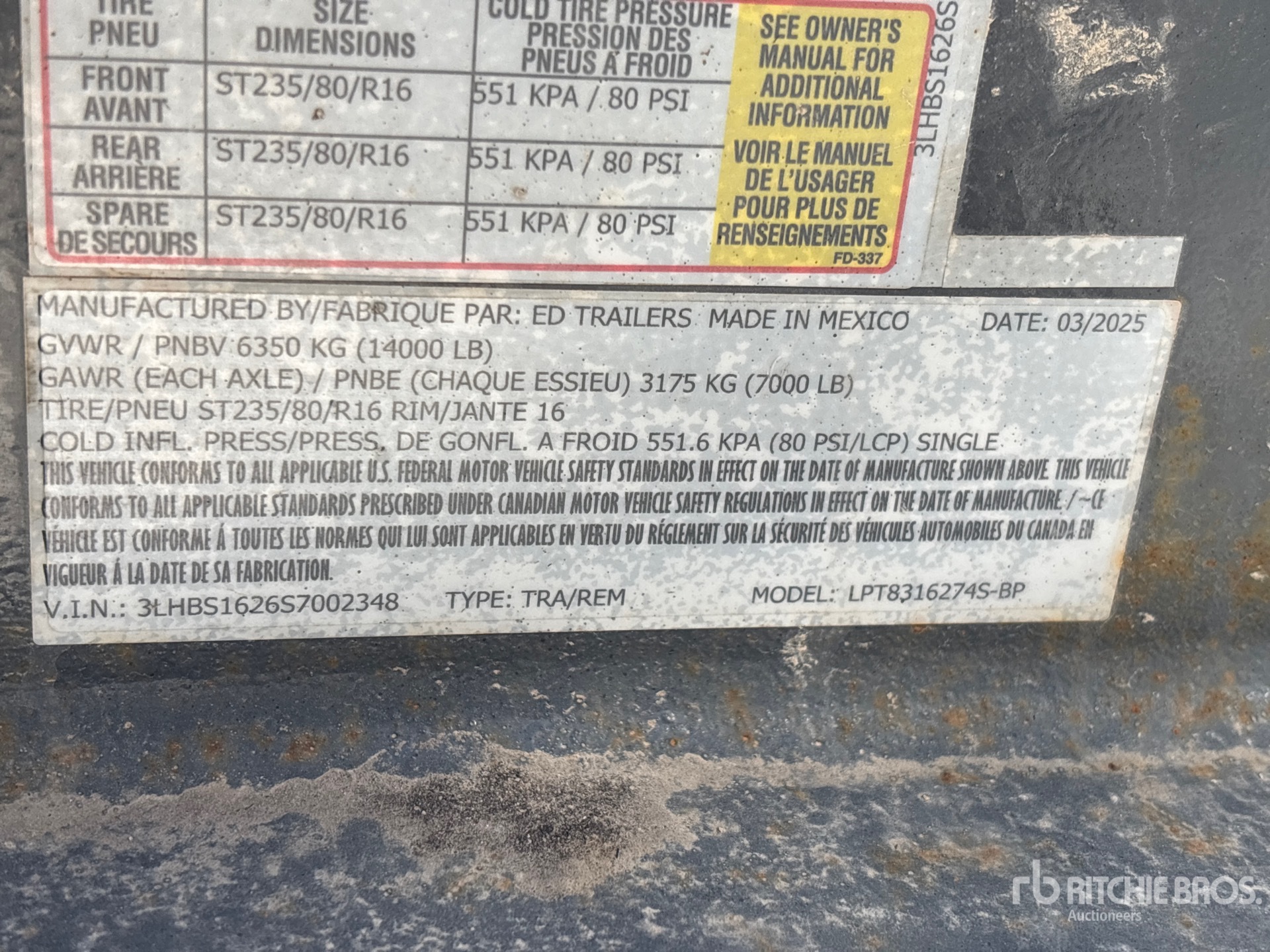 General Appearance with Serial Number / VIN