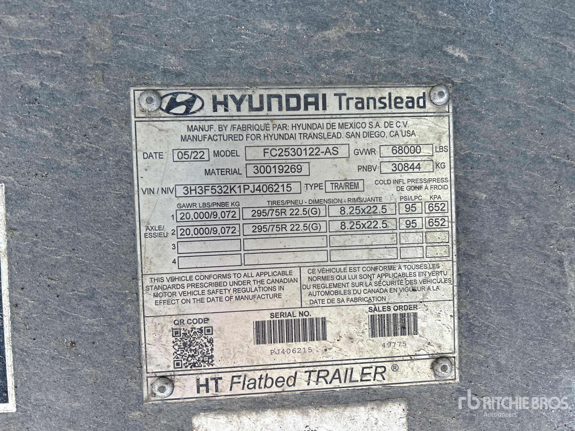 General Appearance with Serial Number / VIN