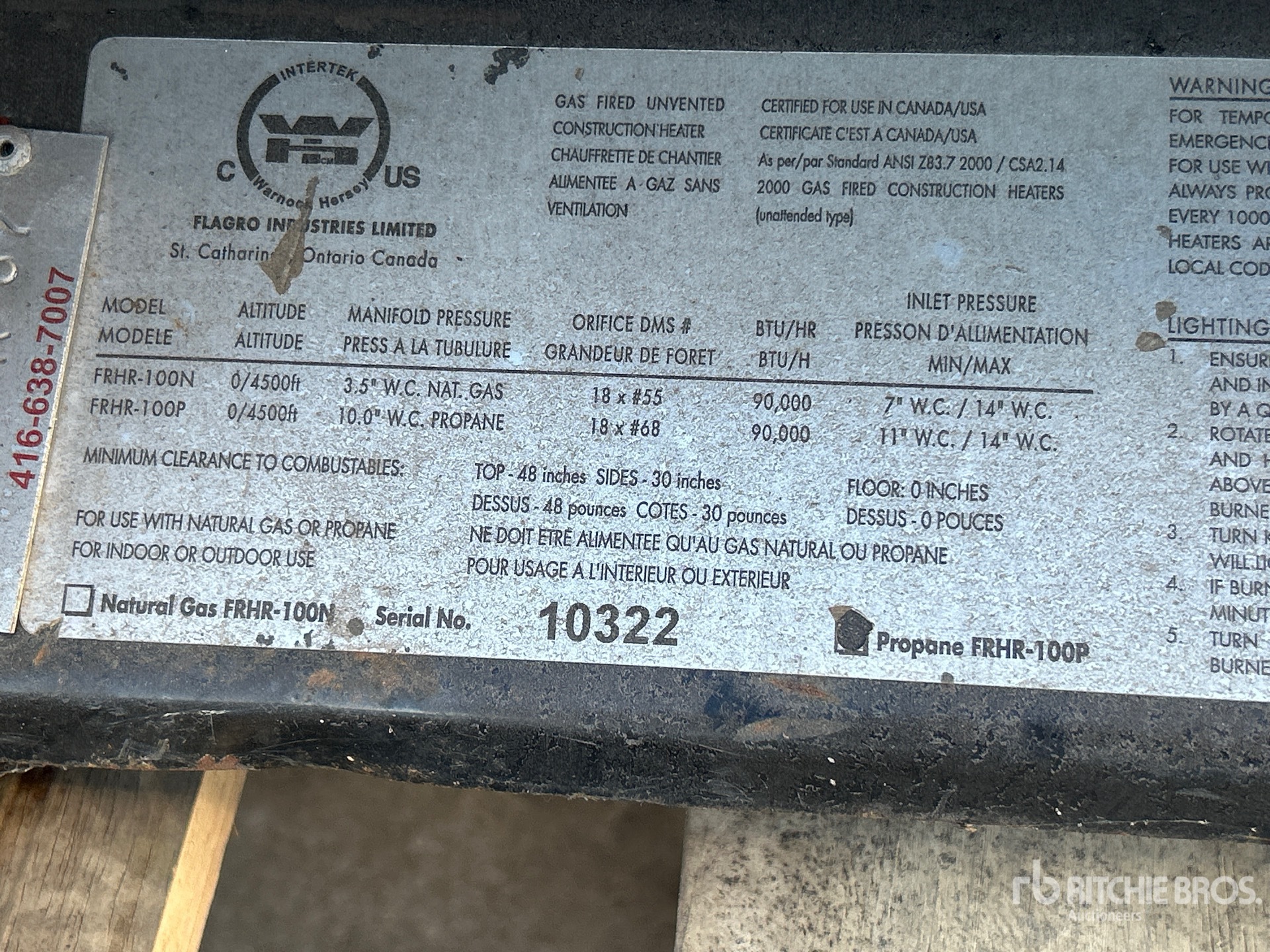 General Appearance with Serial Number / VIN