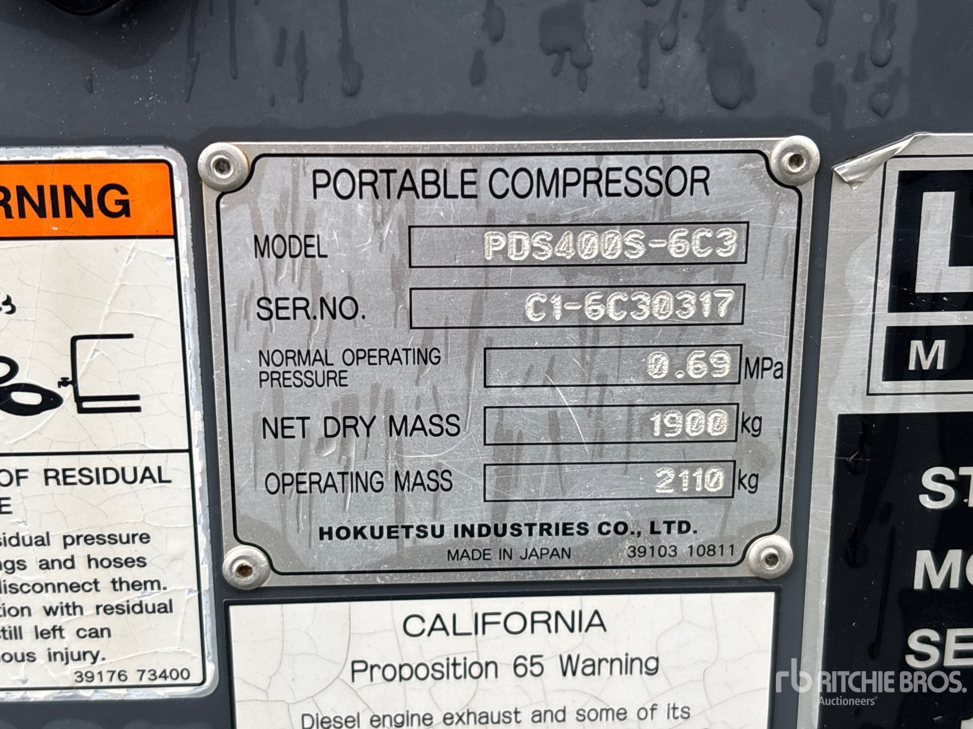 General Appearance with N.º de serie/VIN