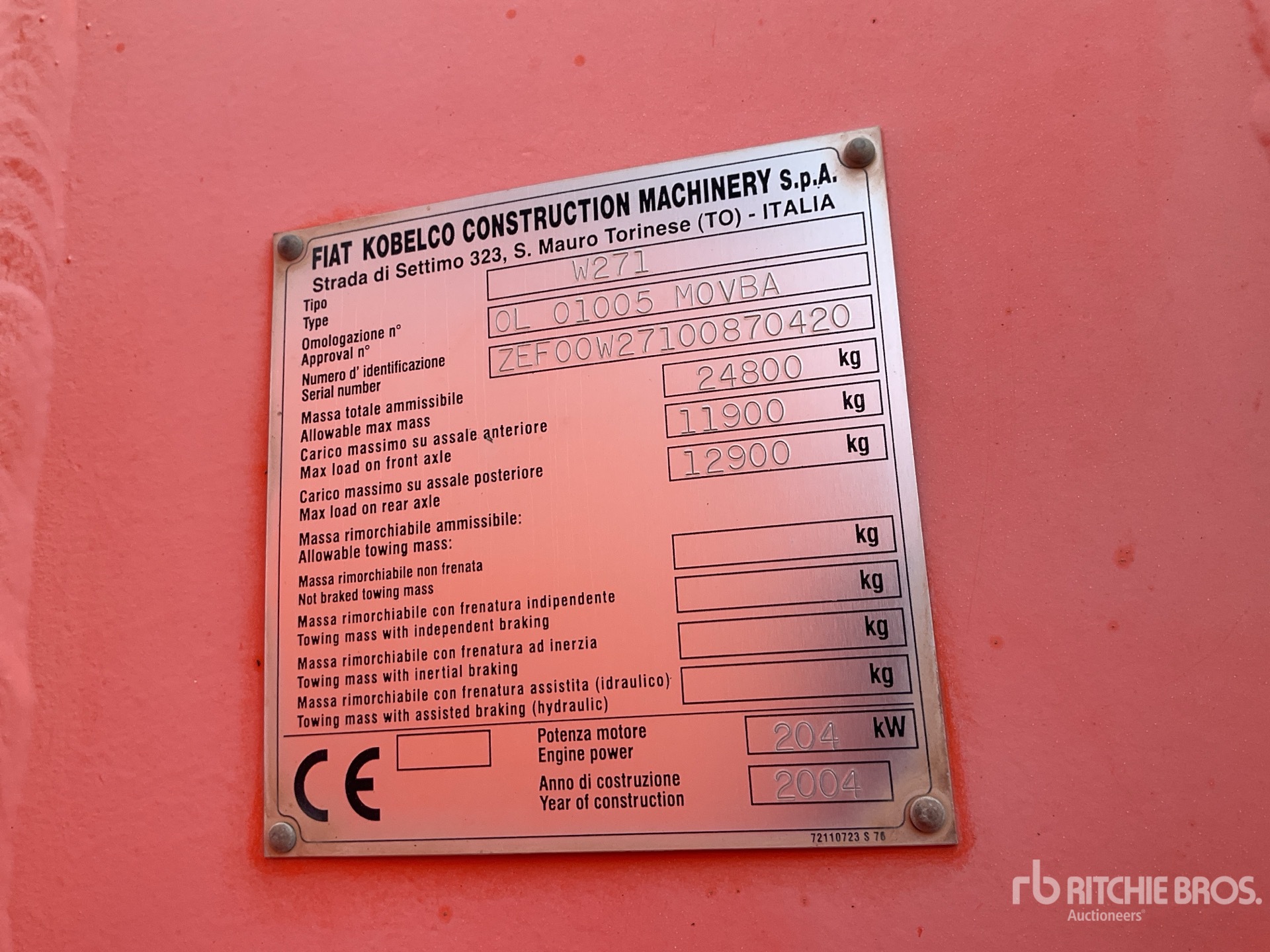 General Appearance with Serial Number / VIN