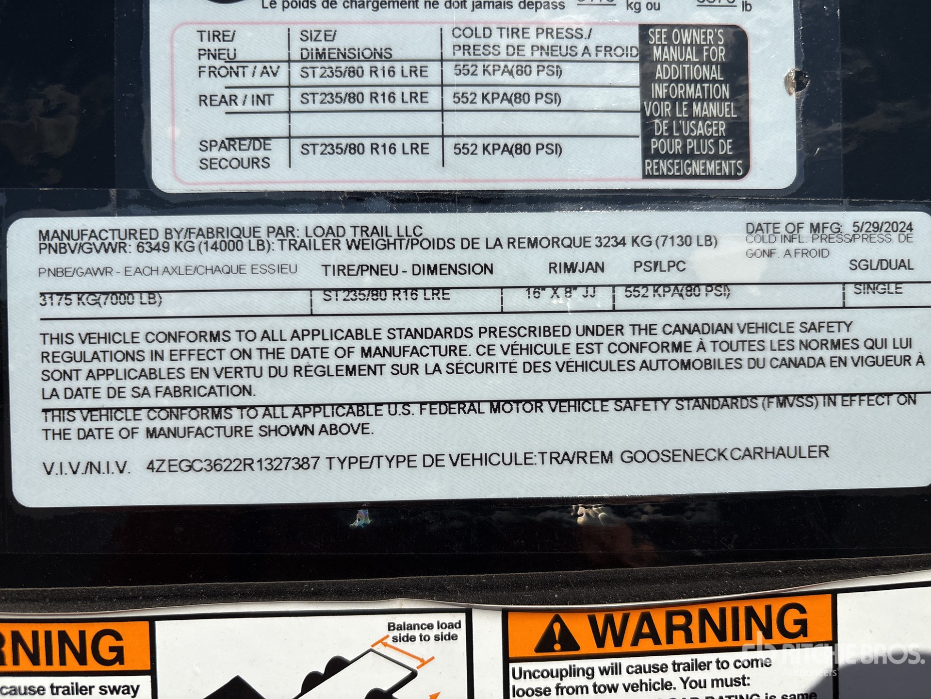 General Appearance with Serial Number / VIN