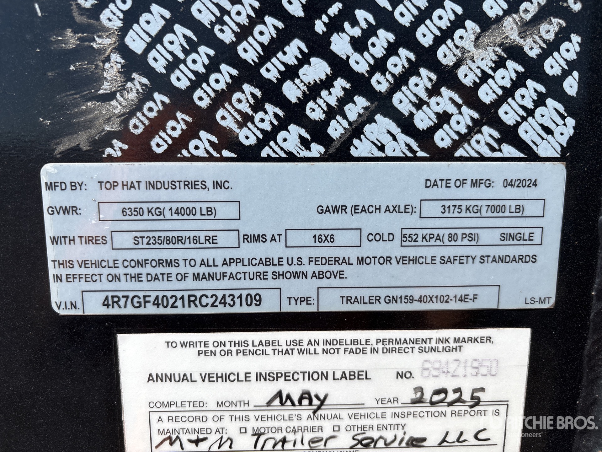 General Appearance with Serial Number / VIN