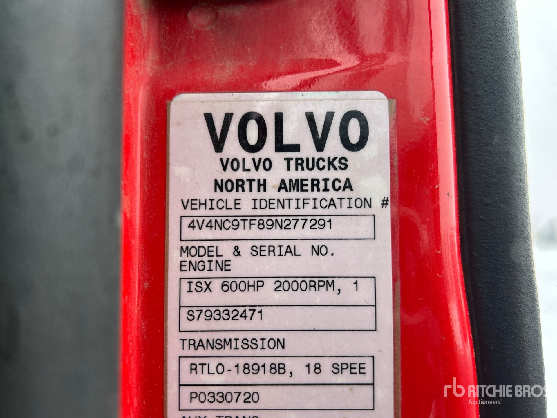 General Appearance with Serial Number / VIN