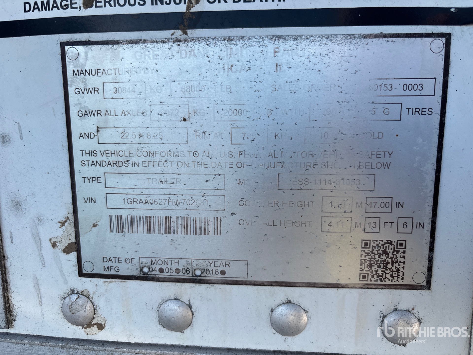 General Appearance with Numer seryjny/numer identyfikacyjny pojazdu