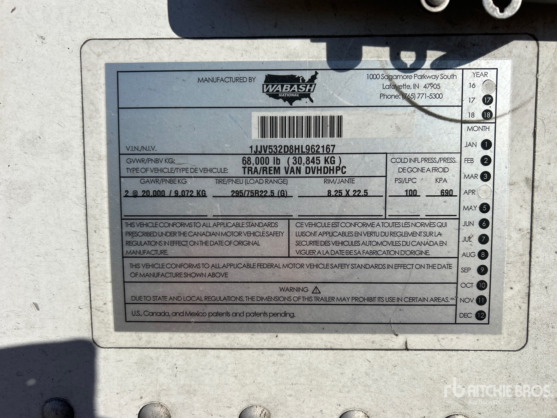 General Appearance with Serial Number / VIN