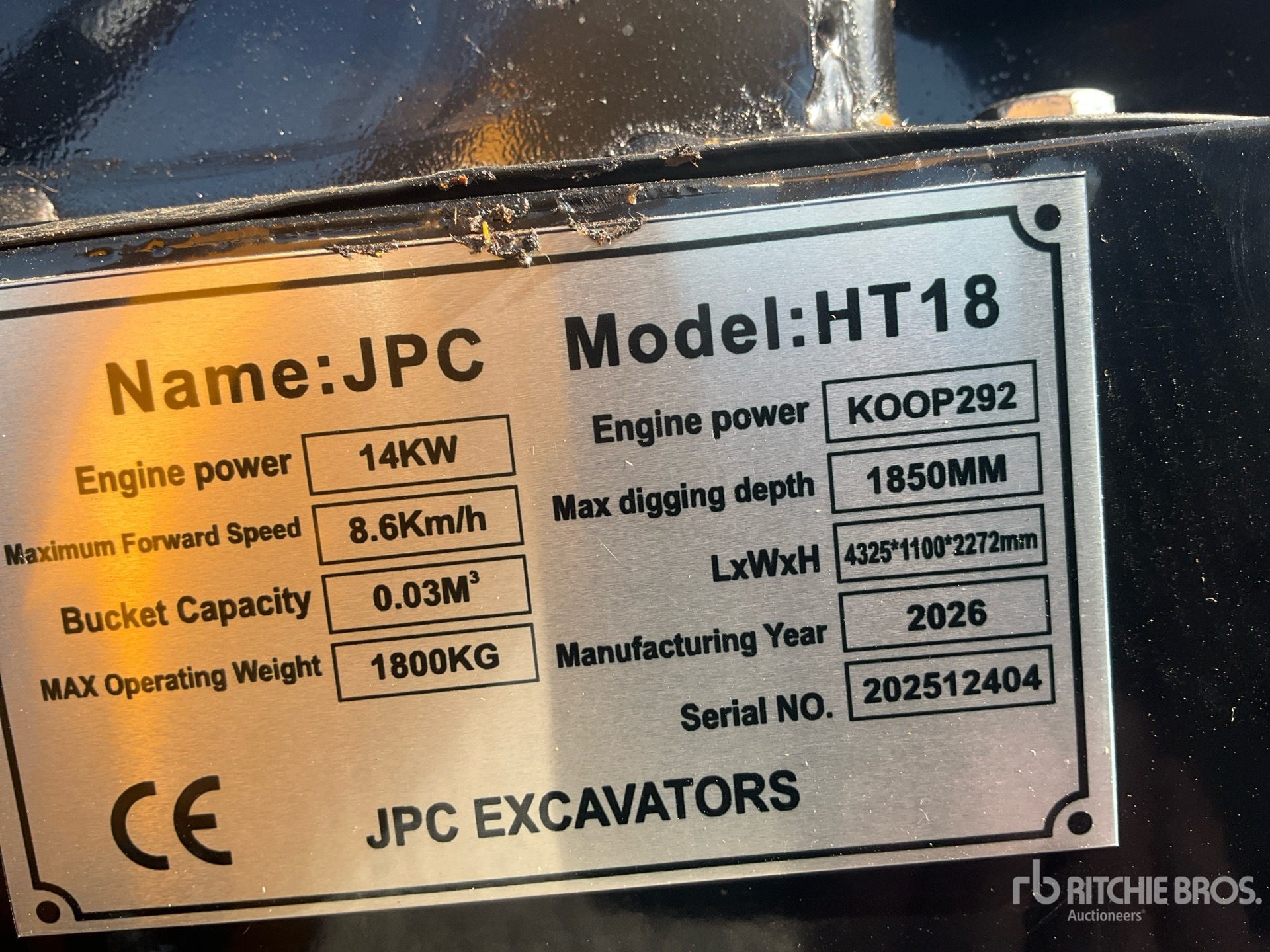 General Appearance with N.º de serie/VIN