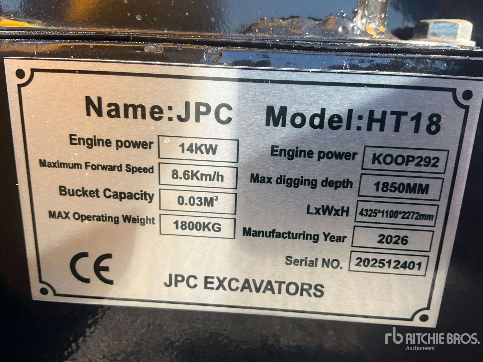 General Appearance with N.º de serie/VIN