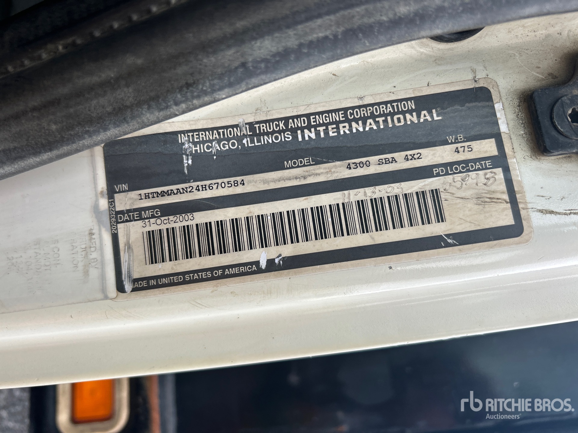 General Appearance with Serial Number / VIN