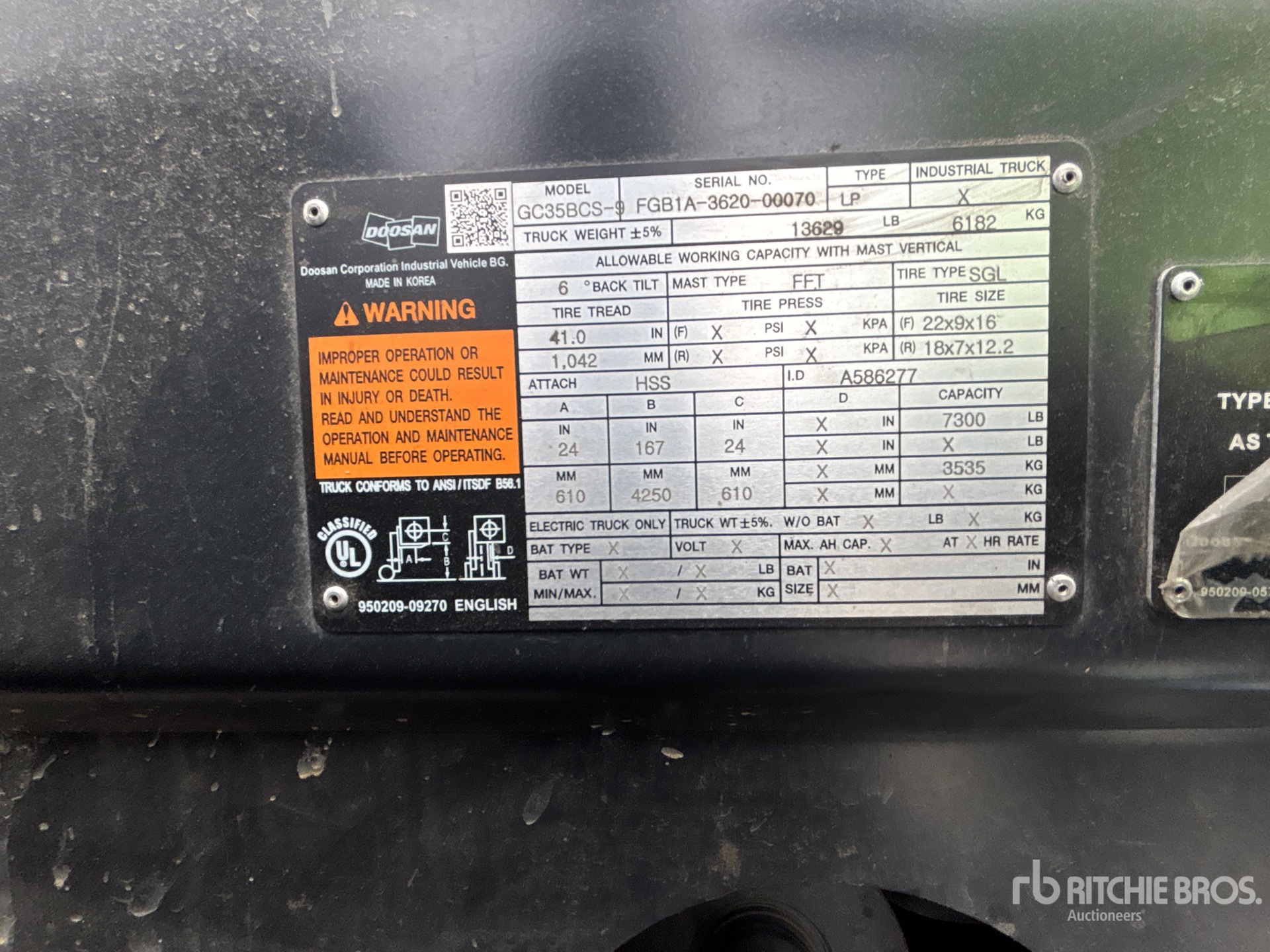 General Appearance with Serial Number / VIN