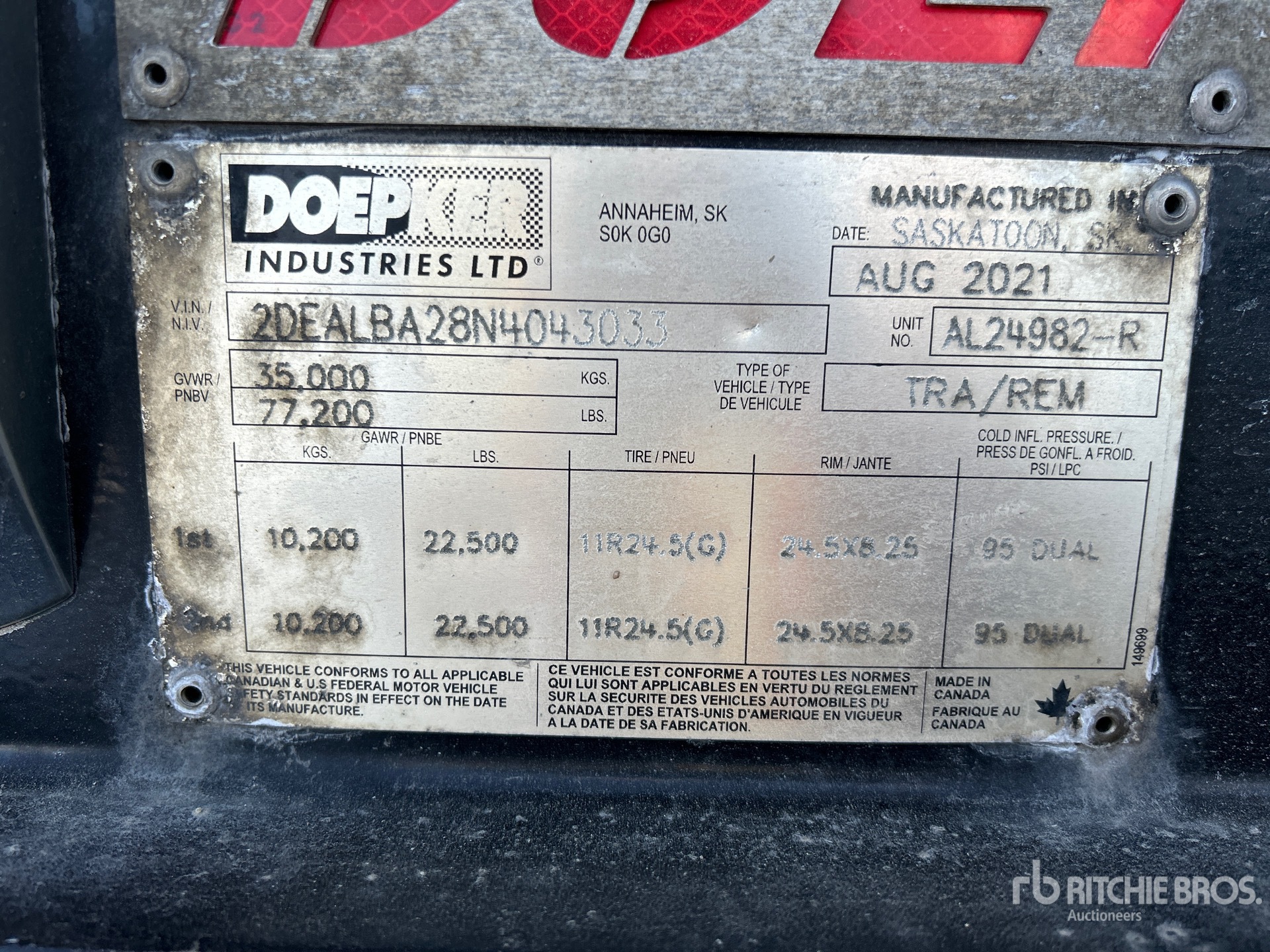 General Appearance with Serial Number / VIN