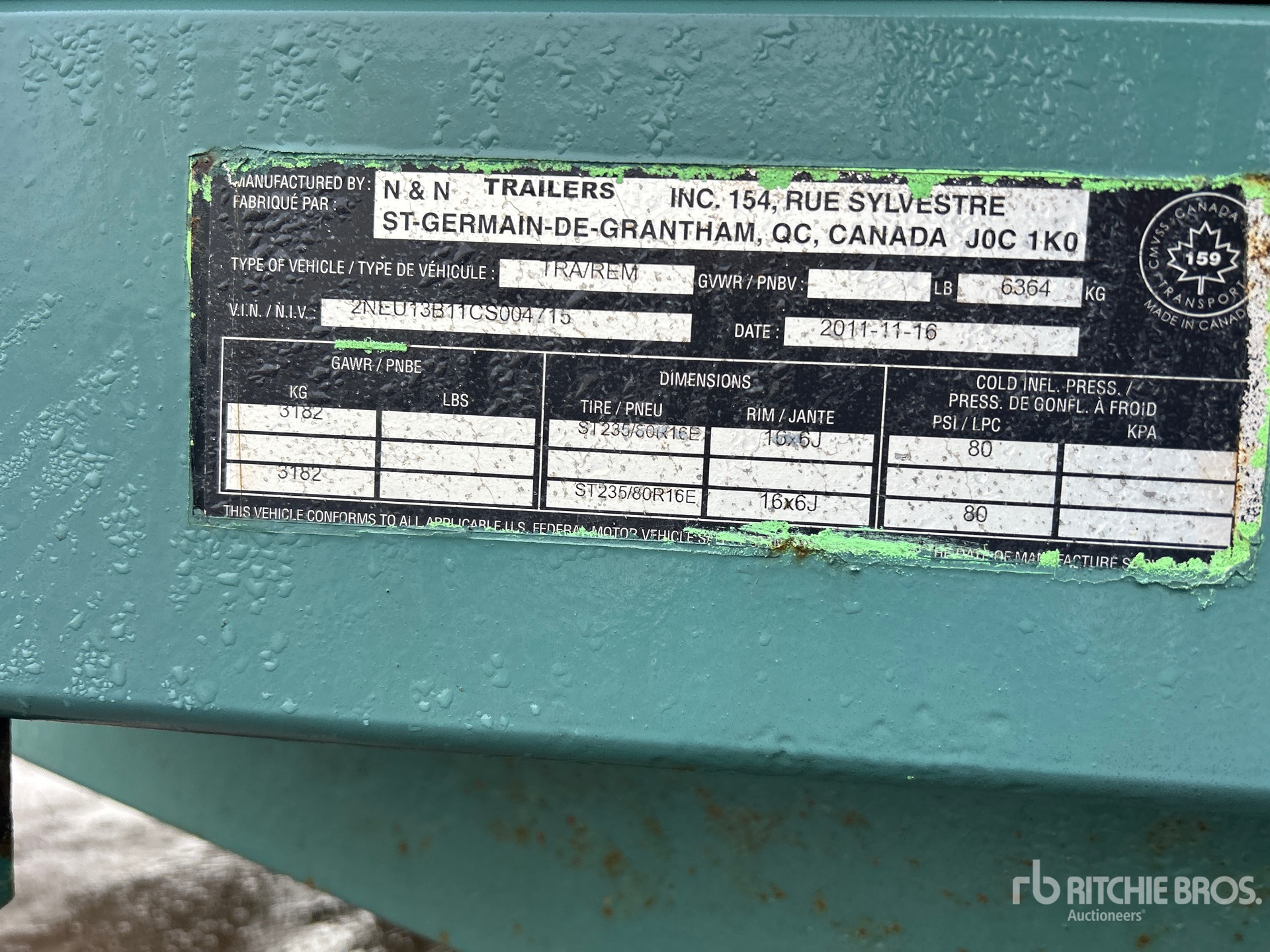 General Appearance with N.º de serie/VIN