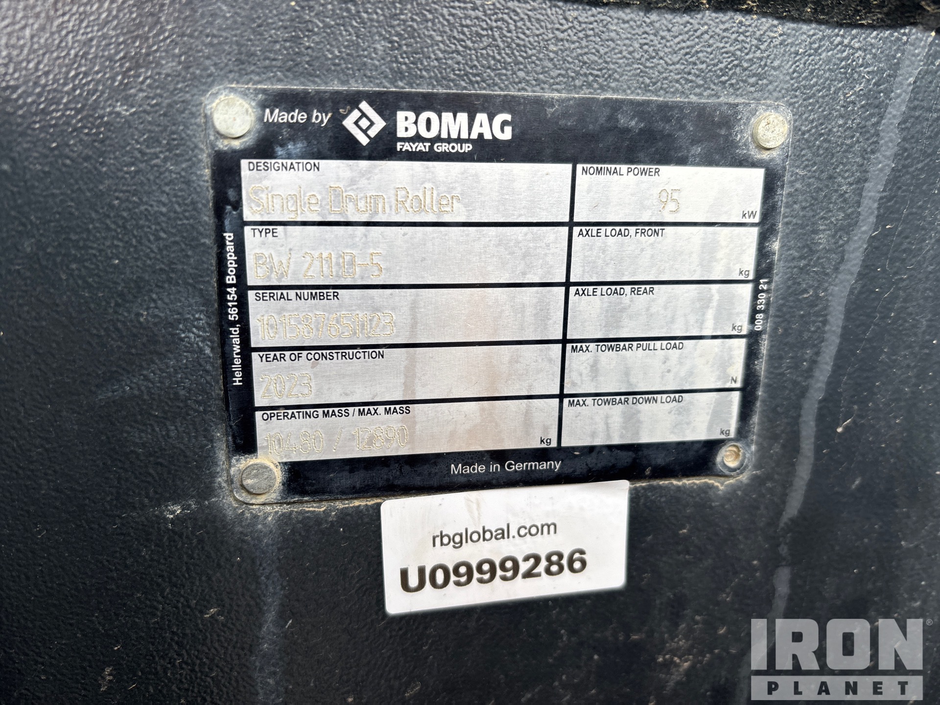 General Appearance with N.º de serie/VIN