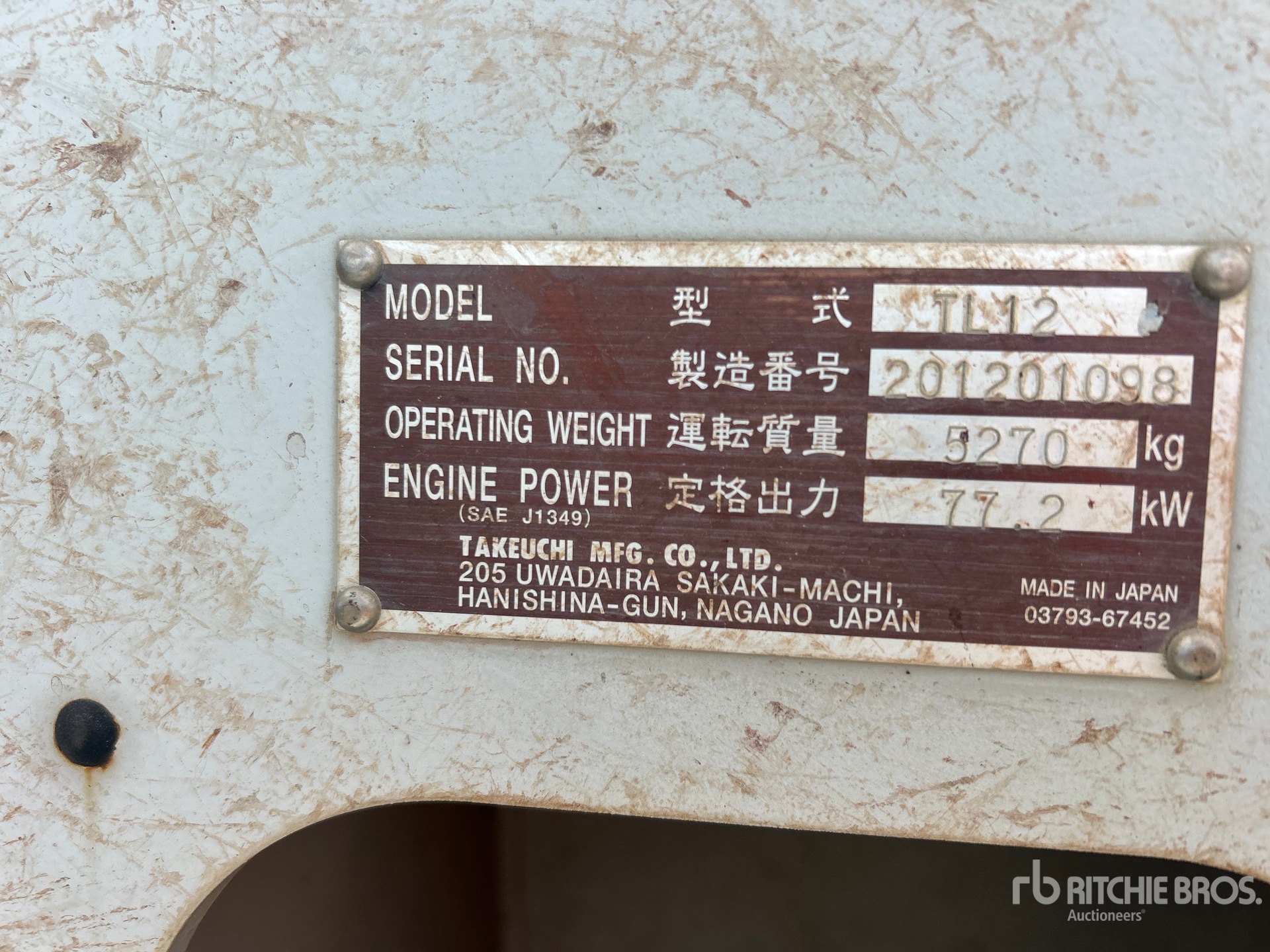 General Appearance with N.º de serie/VIN