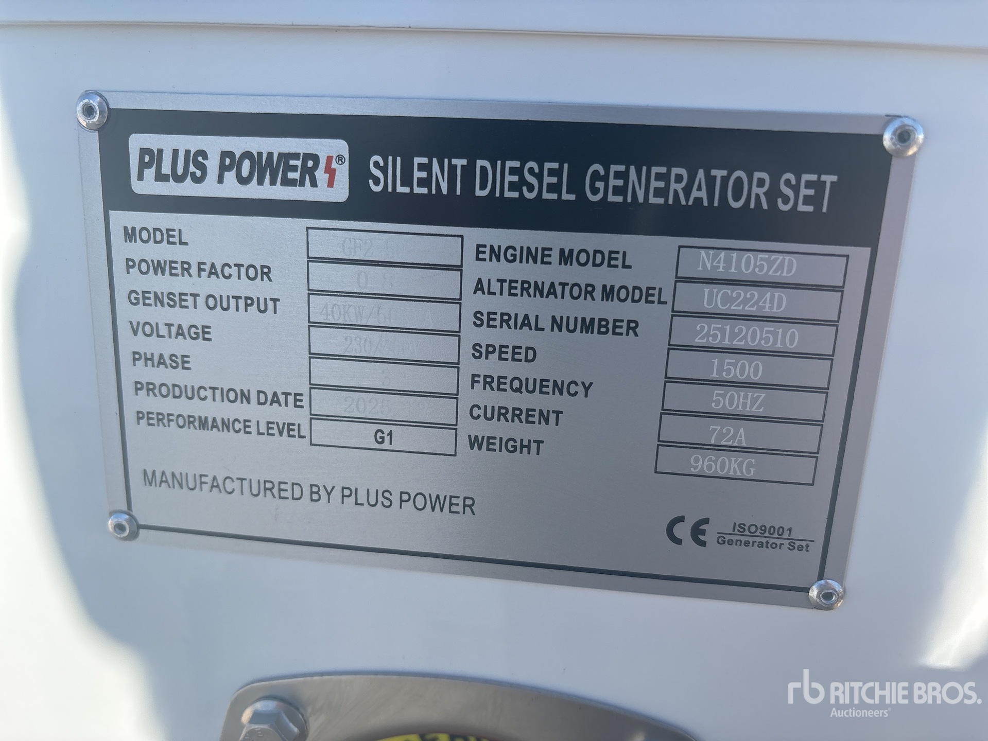 General Appearance with Serial Number / VIN