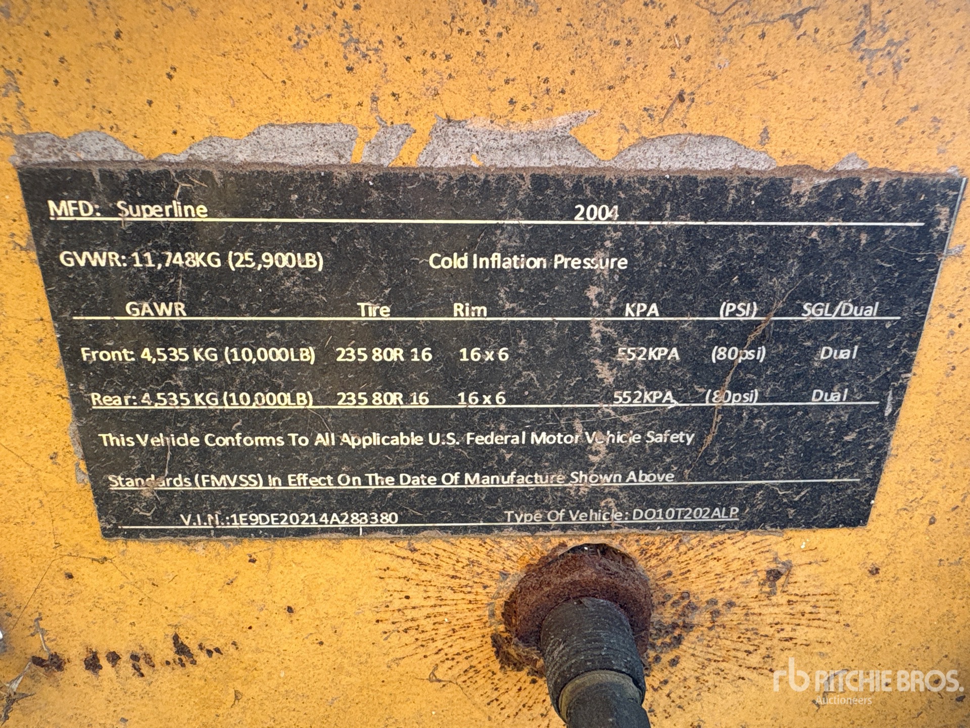 General Appearance with N.º de serie/VIN