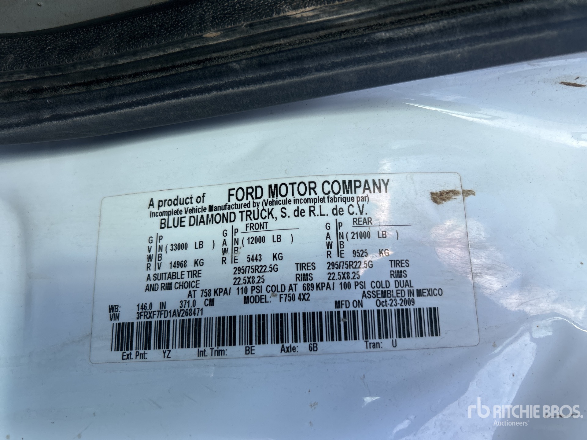 General Appearance with Serial Number / VIN