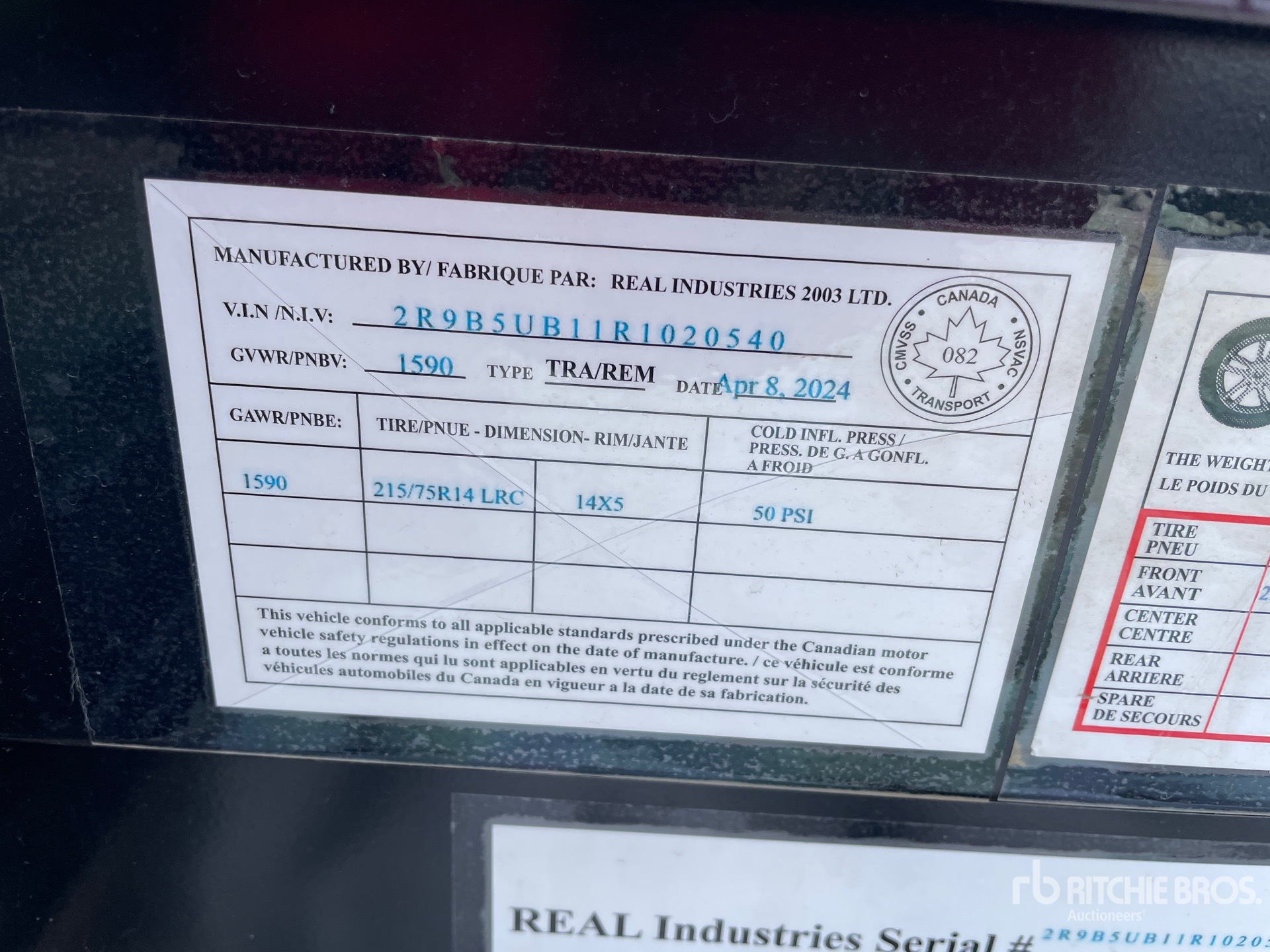 General Appearance with N.º de serie/VIN