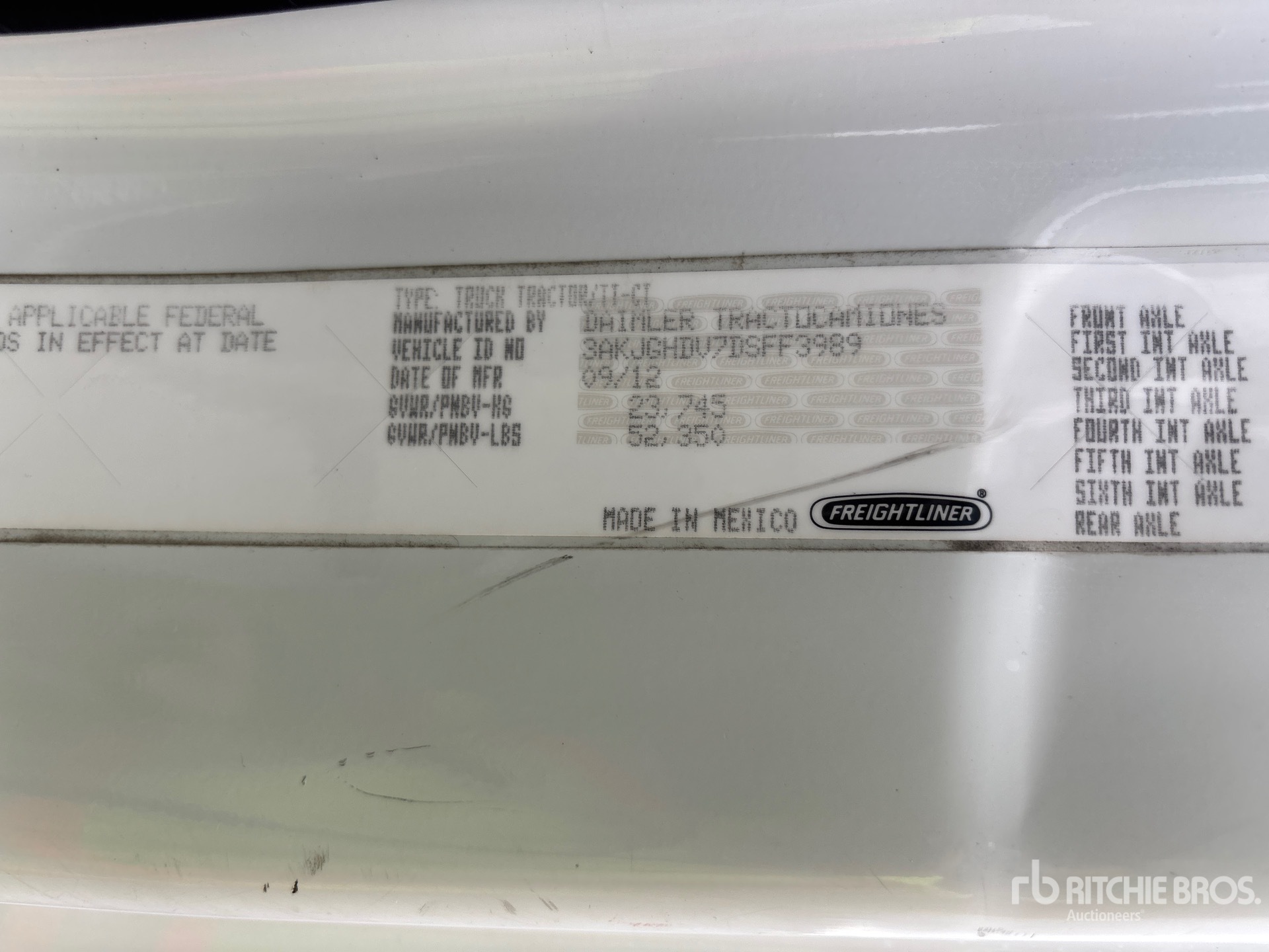 General Appearance with Serial Number / VIN