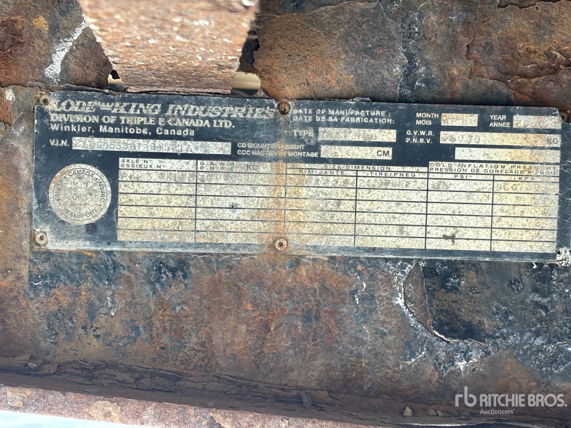 General Appearance with N.º de serie/VIN