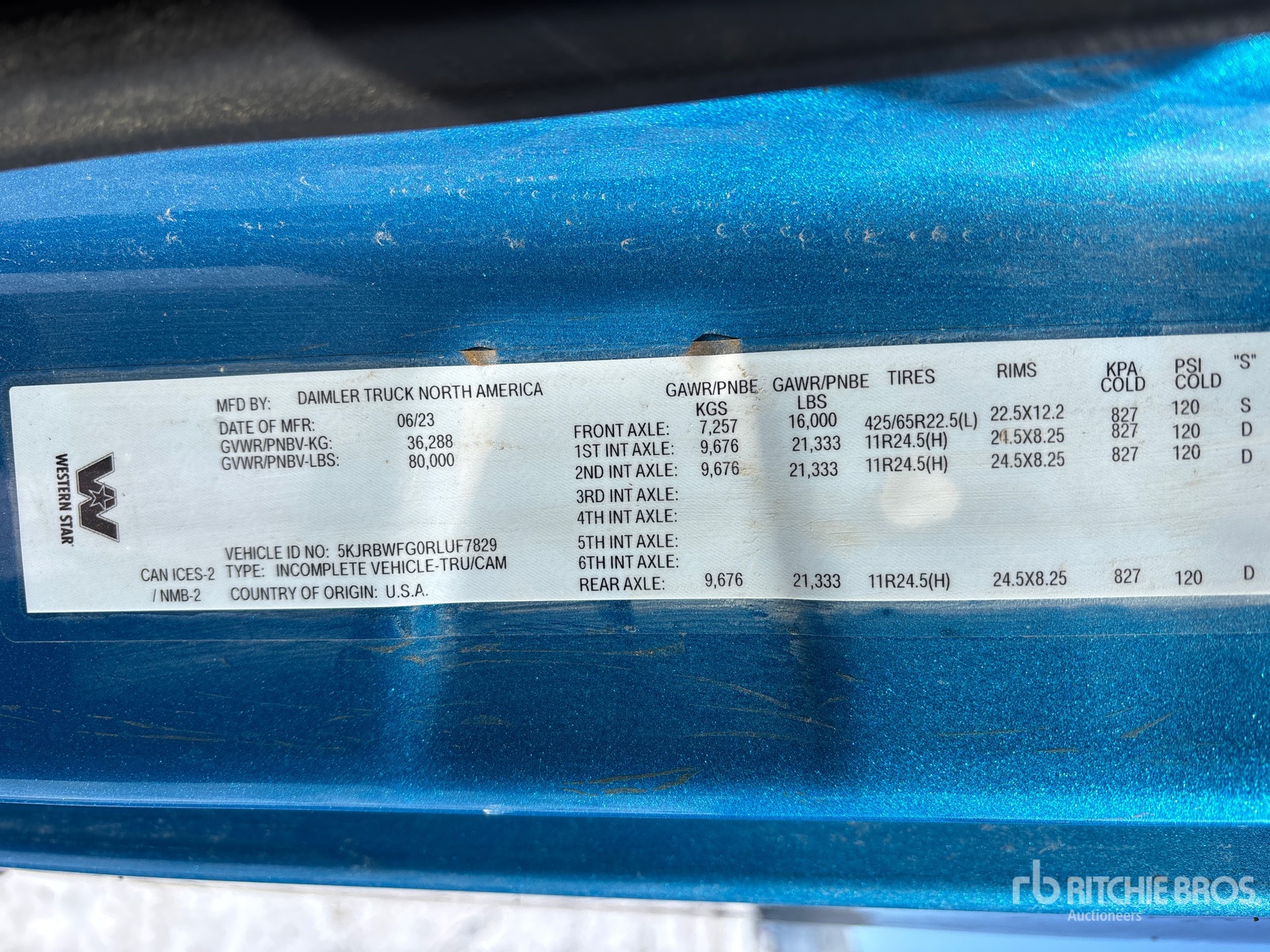 General Appearance with Serial Number / VIN