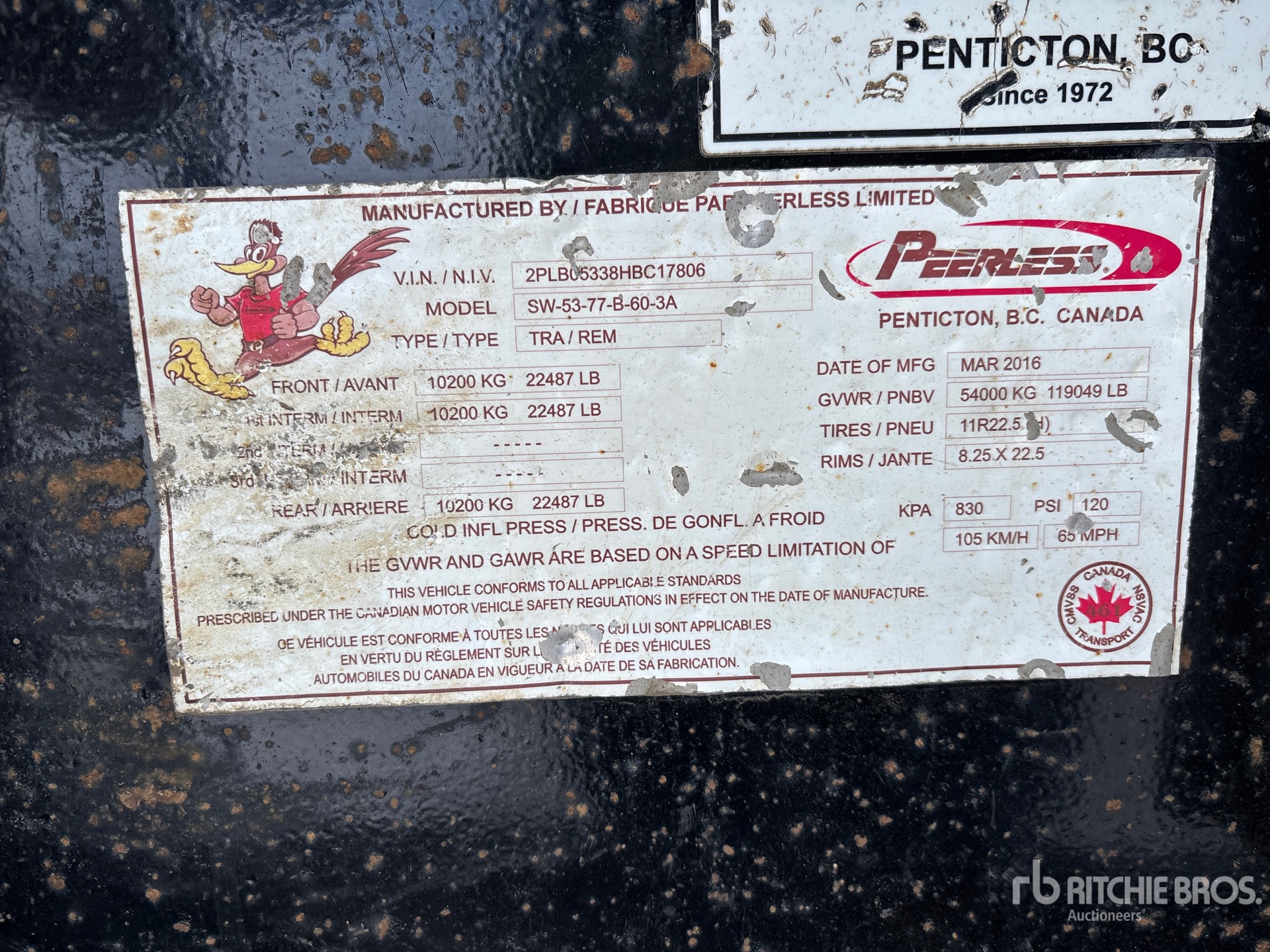 General Appearance with Serial Number / VIN