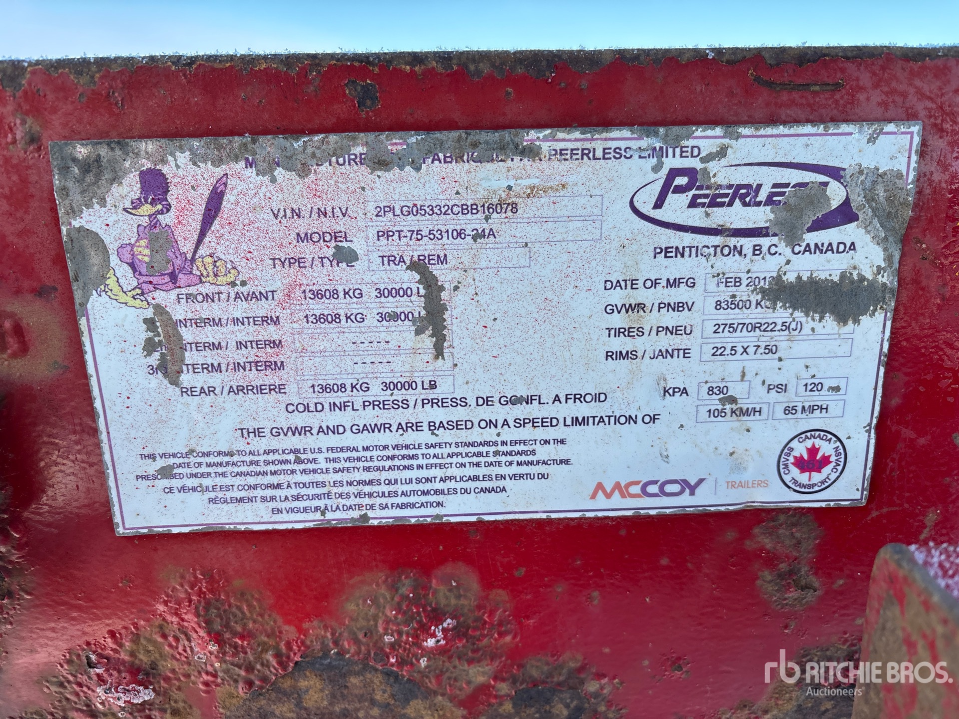 General Appearance with N.º de serie/VIN