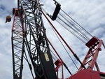 Crane Superstructure with Boom Stops