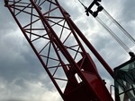 Crane Superstructure with Boom Stops