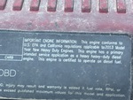 Engine with Emission Label