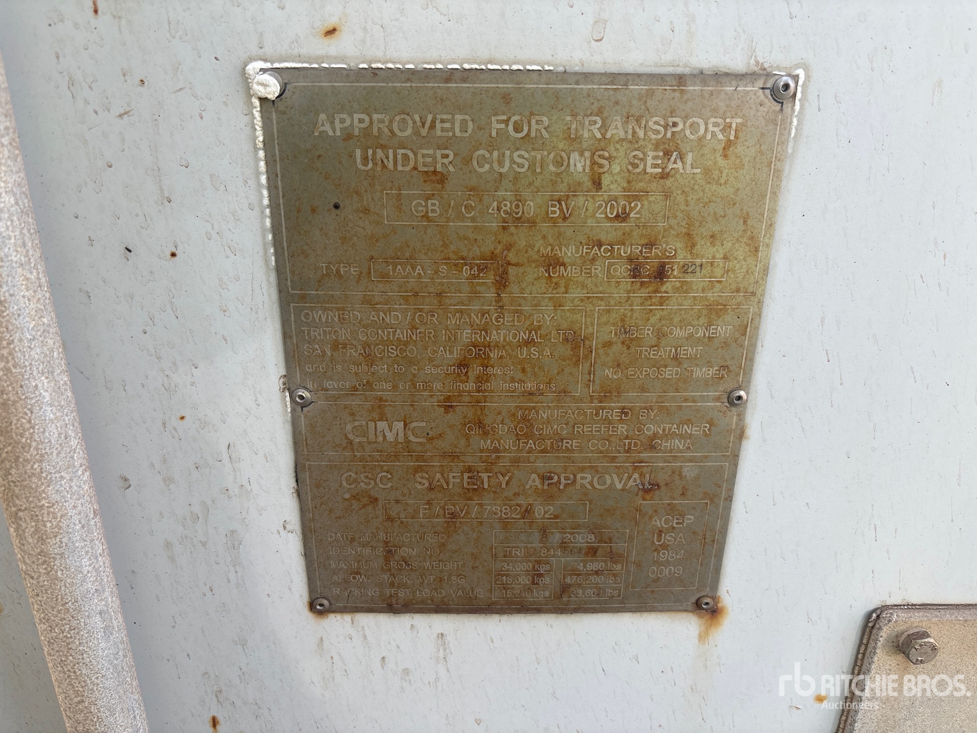 General Appearance with N.º de serie/VIN