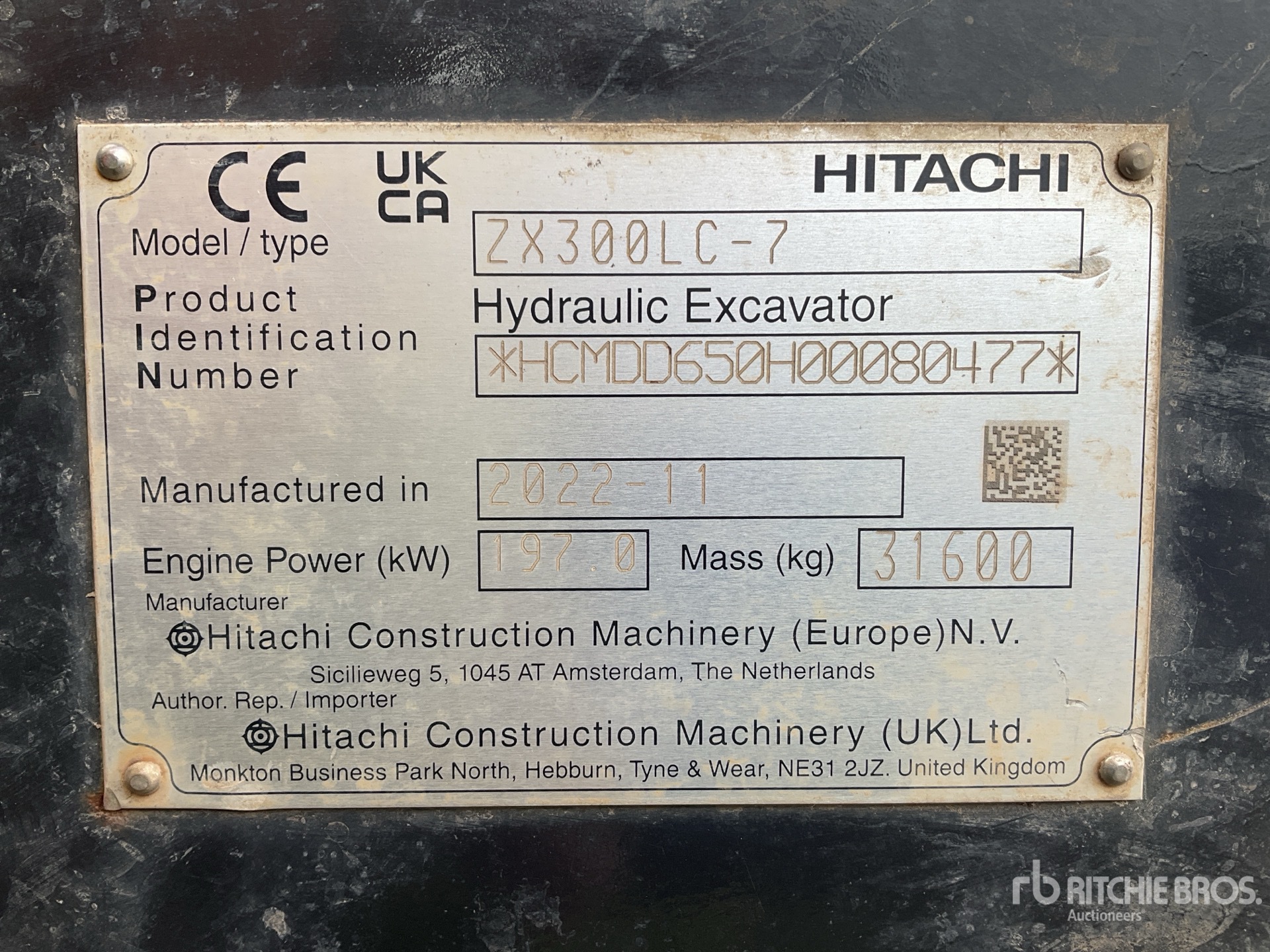 General Appearance with N.º de serie/VIN