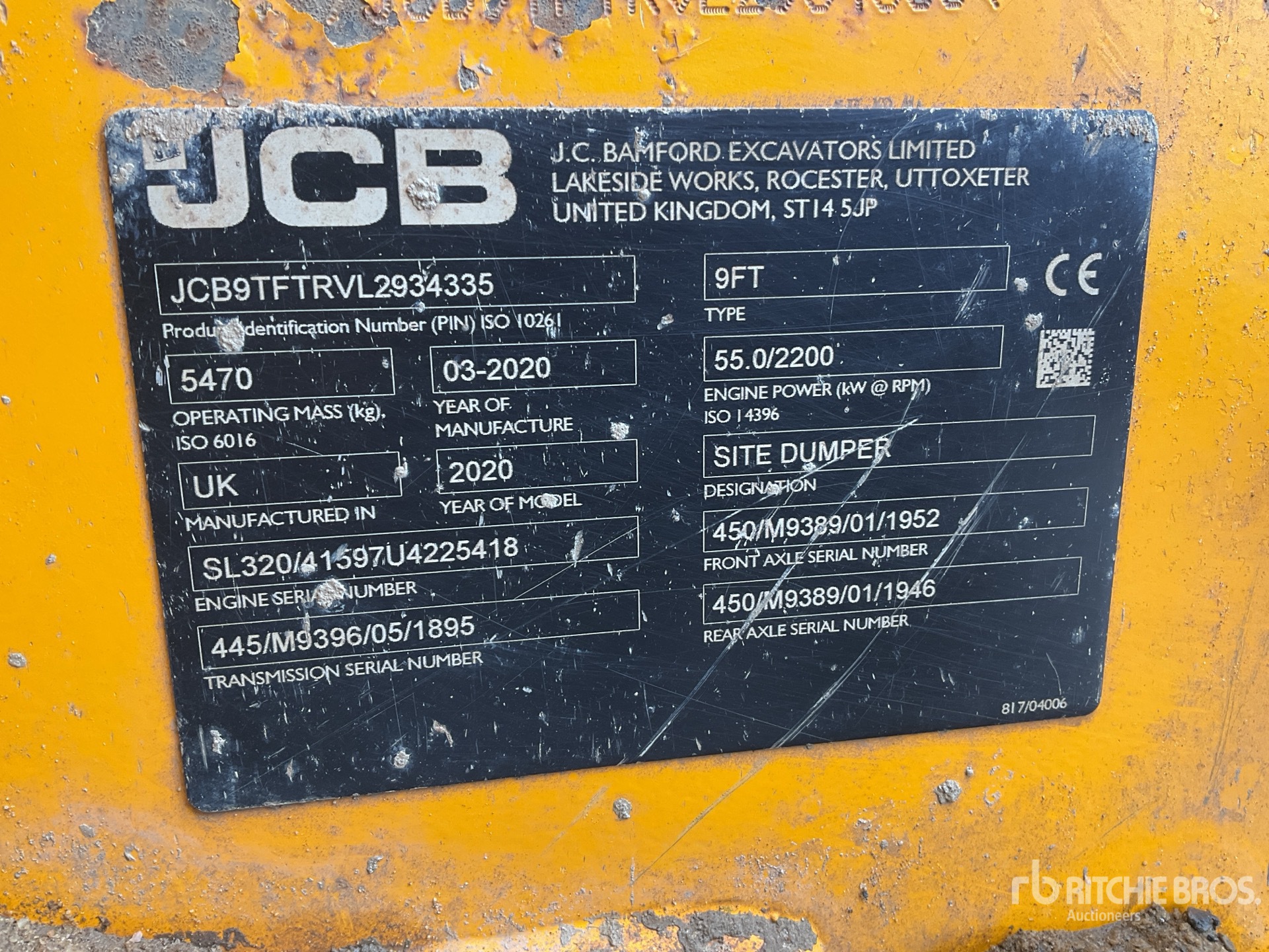 General Appearance with N.º de serie/VIN