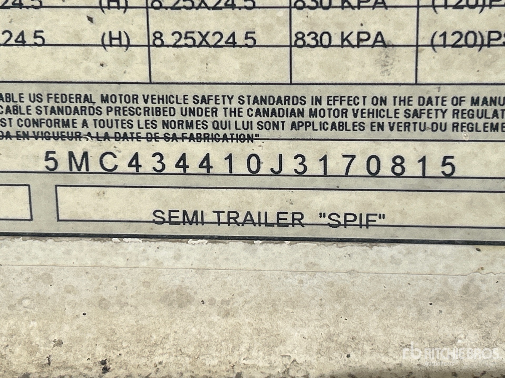 General Appearance with Serial Number / VIN