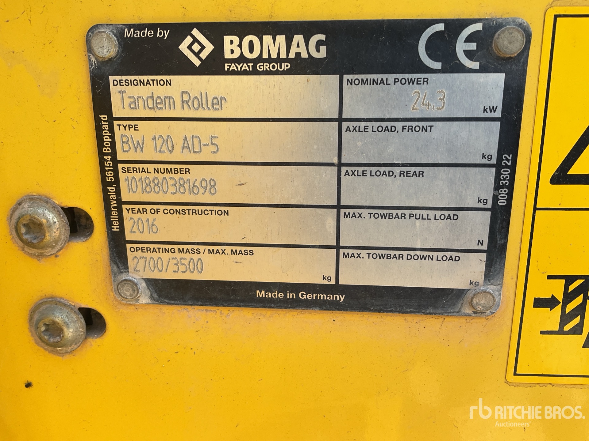 General Appearance with Seriennummer / FIN