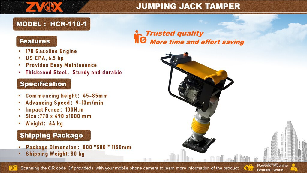 2025 ZVOX HCR-110-1 Jumping Jack Tamper (Unused) | Ritchie Bros