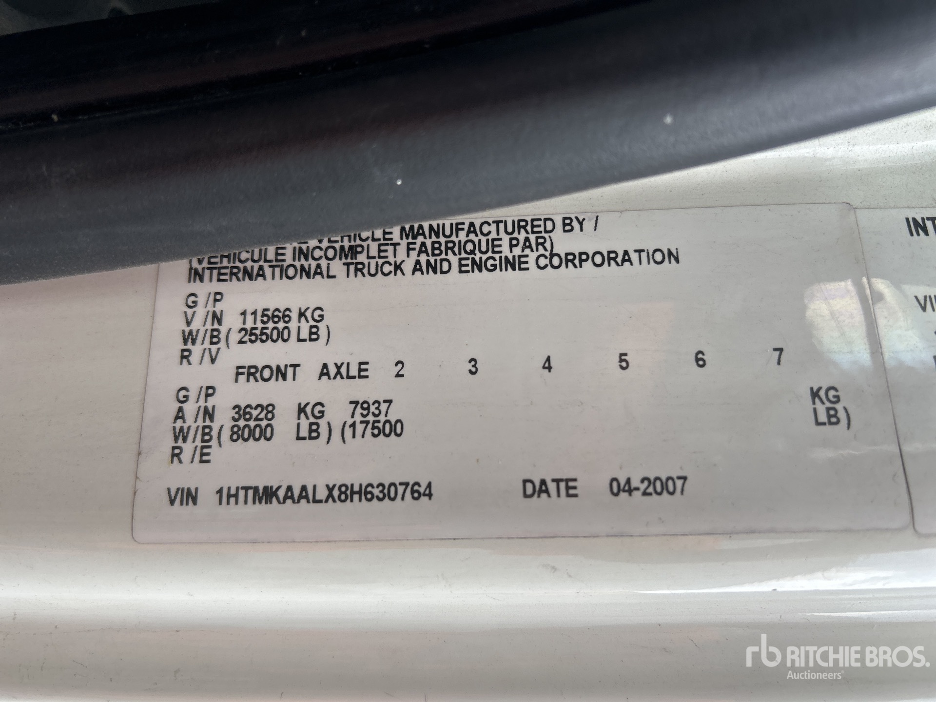 General Appearance with Serial Number / VIN