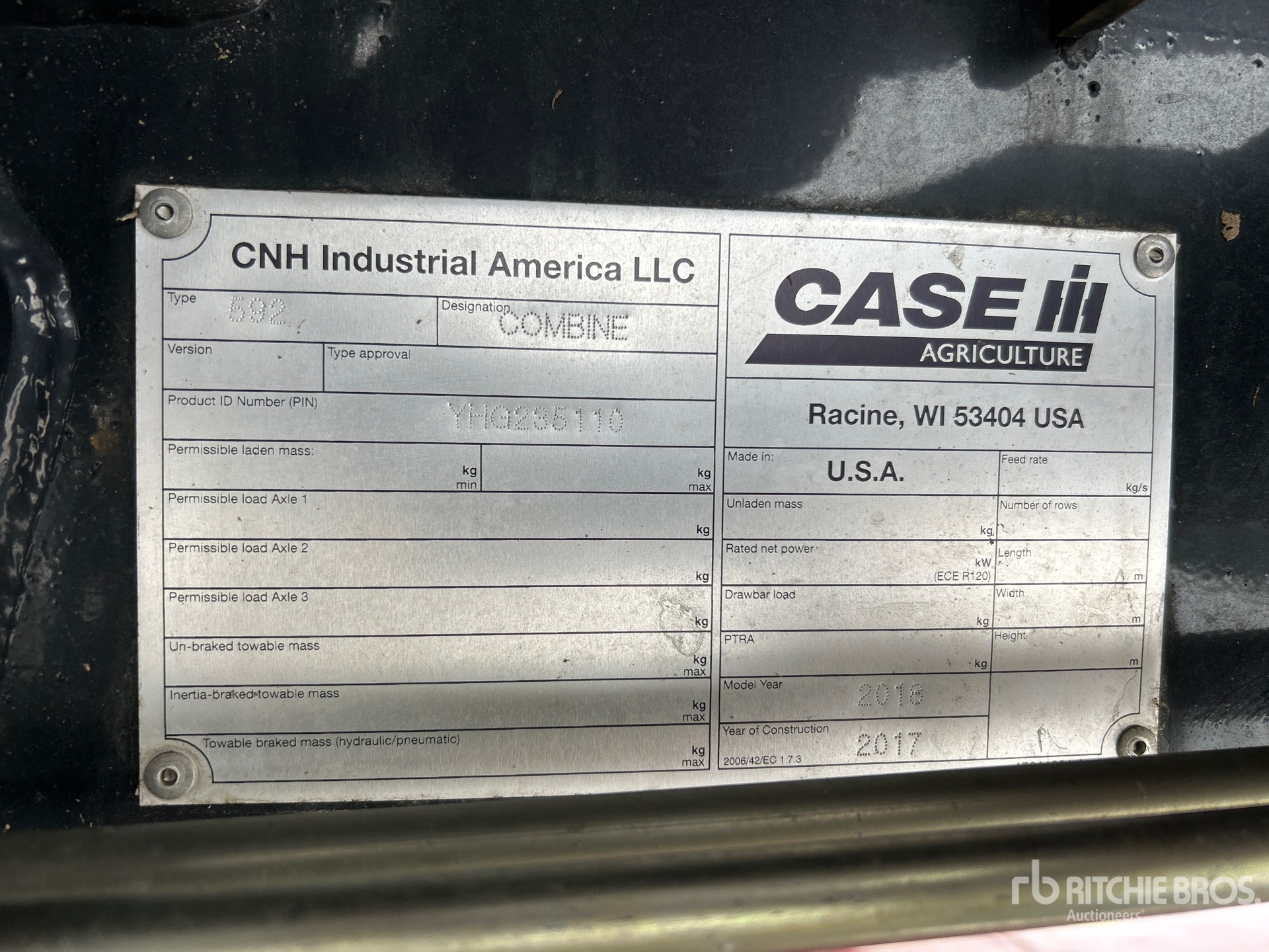 General Appearance with N.º de serie/VIN