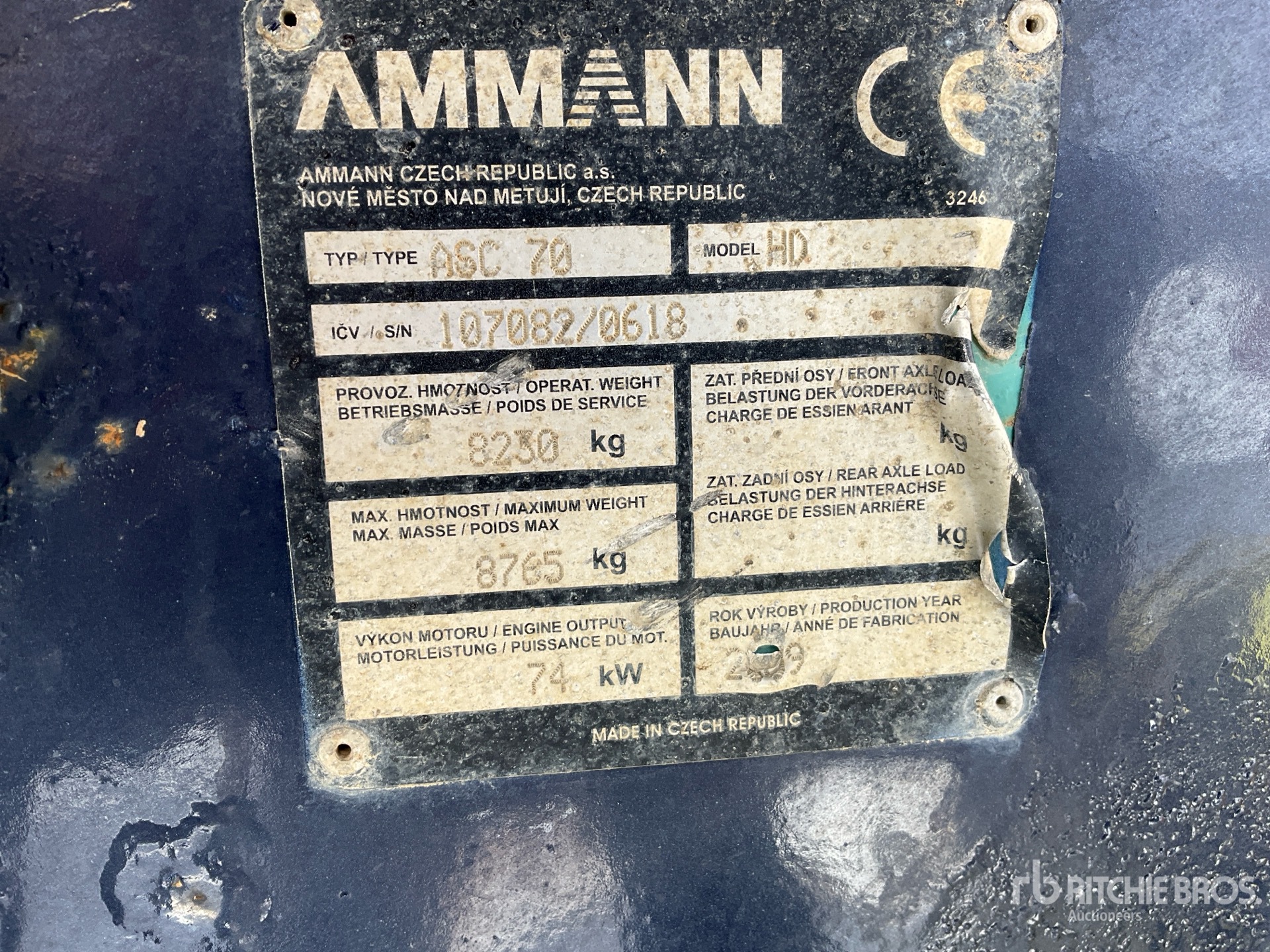 General Appearance with N.º de serie/VIN