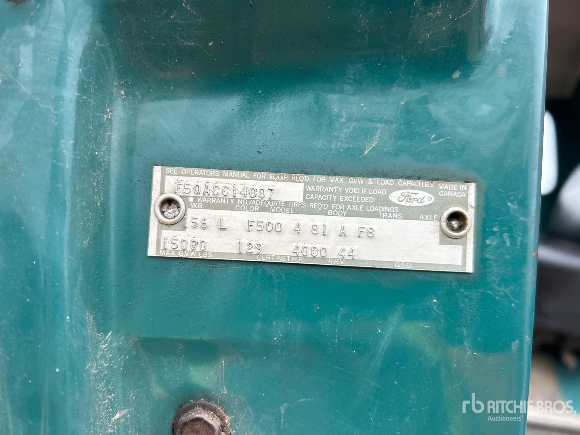 General Appearance with Serial Number / VIN