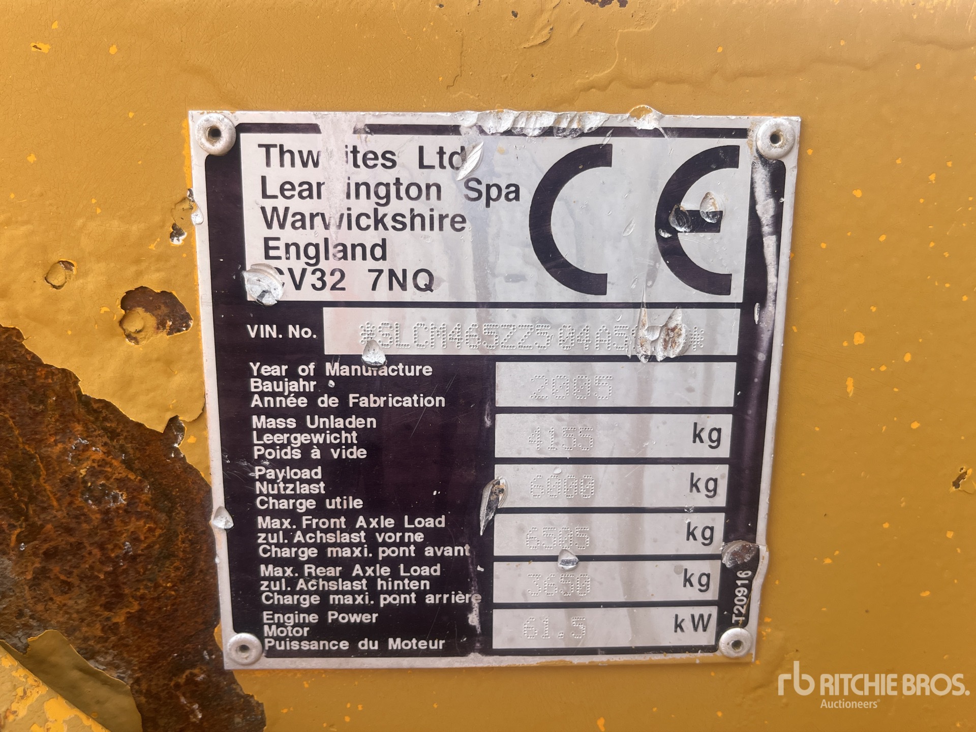 General Appearance with Numero seriale/numero d’identificazione del veicolo (VIN)