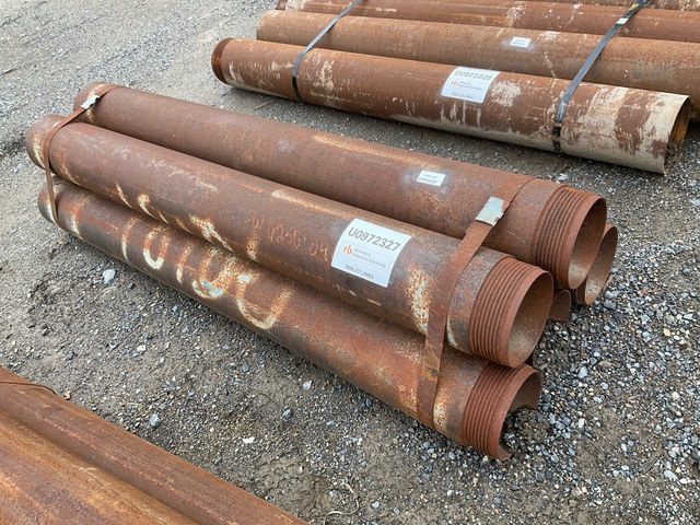 Quantity of (5) Range 1 5 ft Length, 6 1/2 in - 7 in Diameter Drill Casing