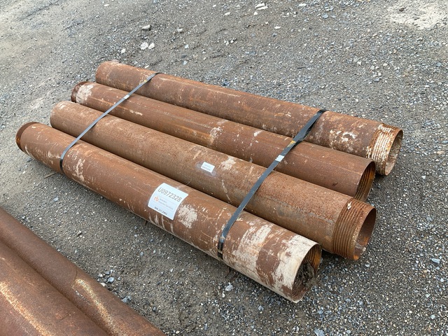 Quantity of (4) Range 1 5 ft Length, 6 1/2 in - 7 in Diameter Drill Casing